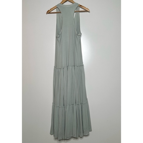 SUNDRY Anthropologie Mint Green Tiered Racerback Maxi Dress Size Small - Picture 3 of 9